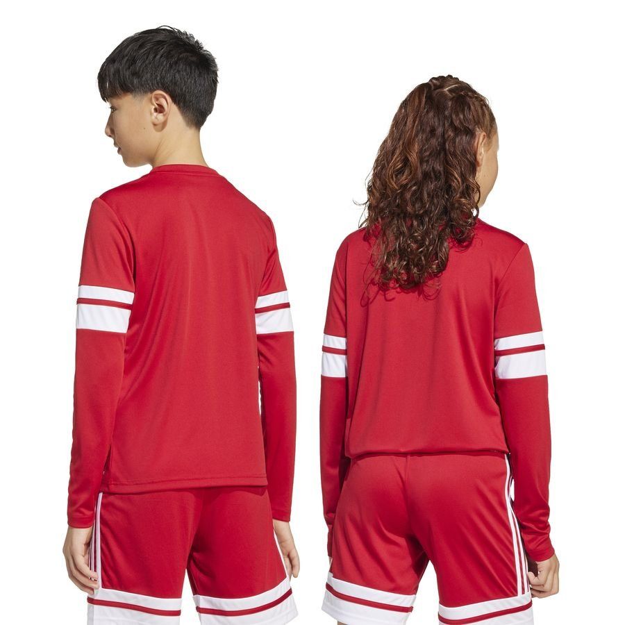 adidas Maillot Squadra 25 Manches Longues - Rouge/Blanc Enfant