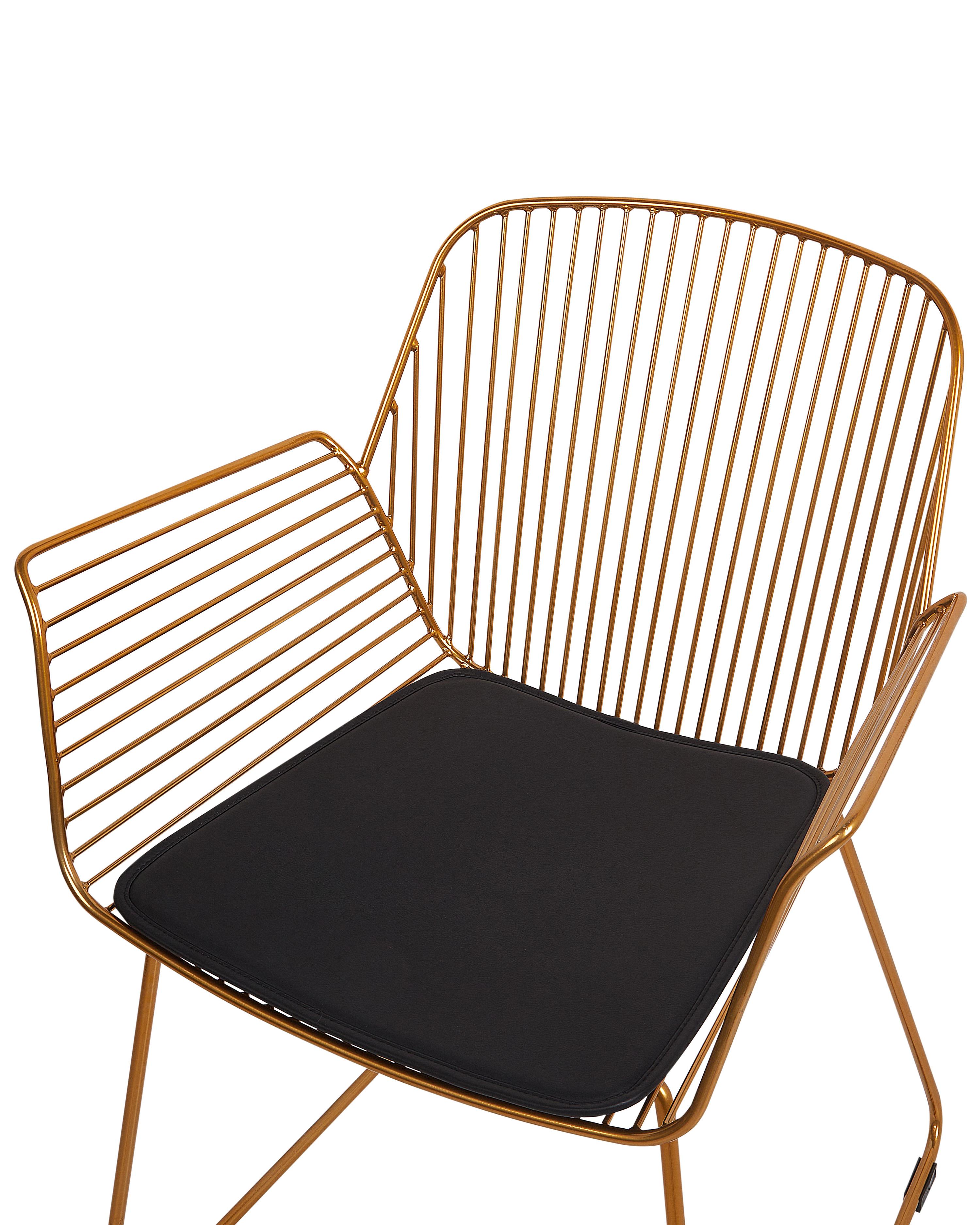 Set van 2 eetkamerstoelen APPLETON Metaal Goud