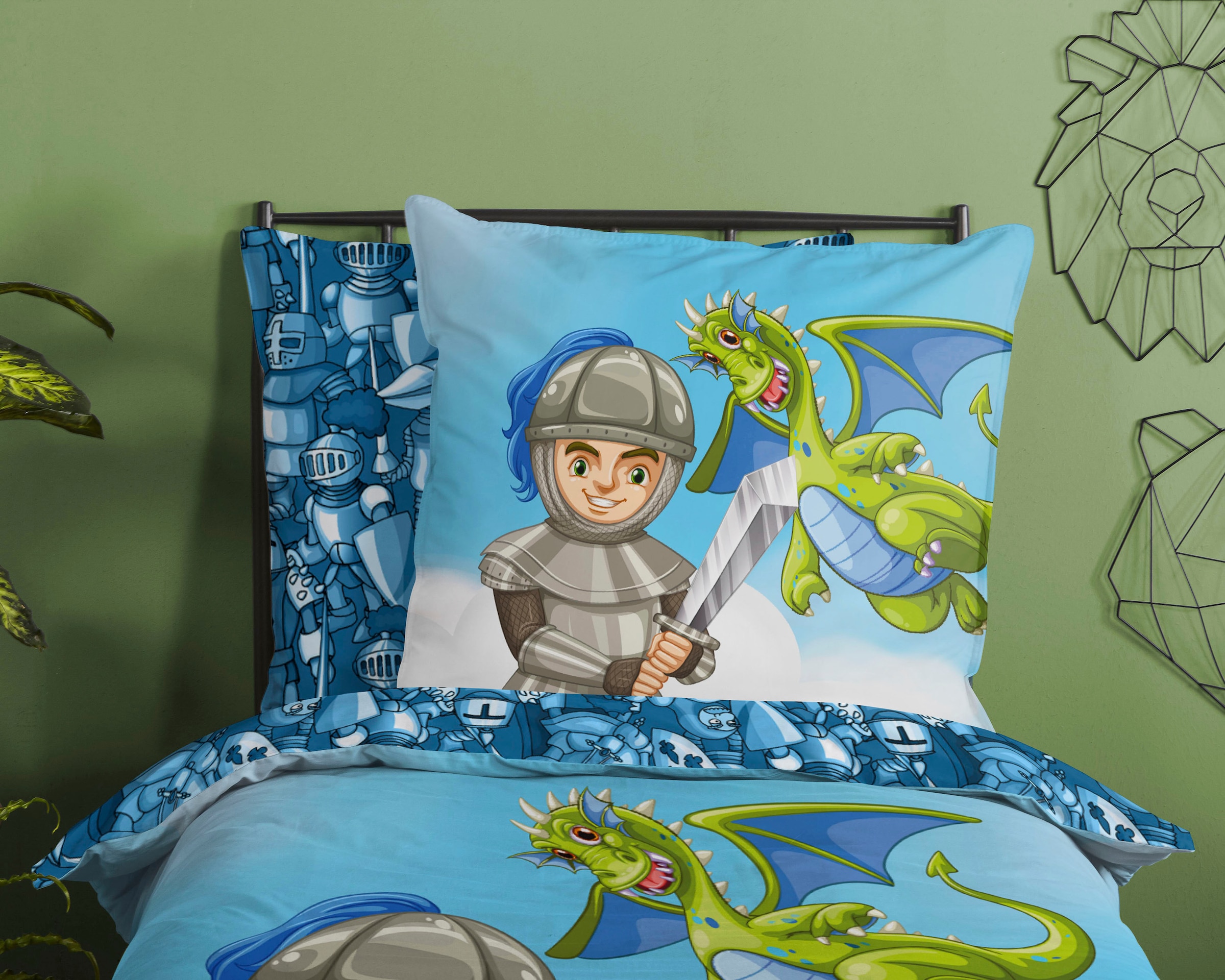 good morning Kinderbettwäsche »Knight« 2 Stk. tlg. Baumwolle, 135x200, Reissverschluss, Wendeoptik, Kind, Junge, Ritter