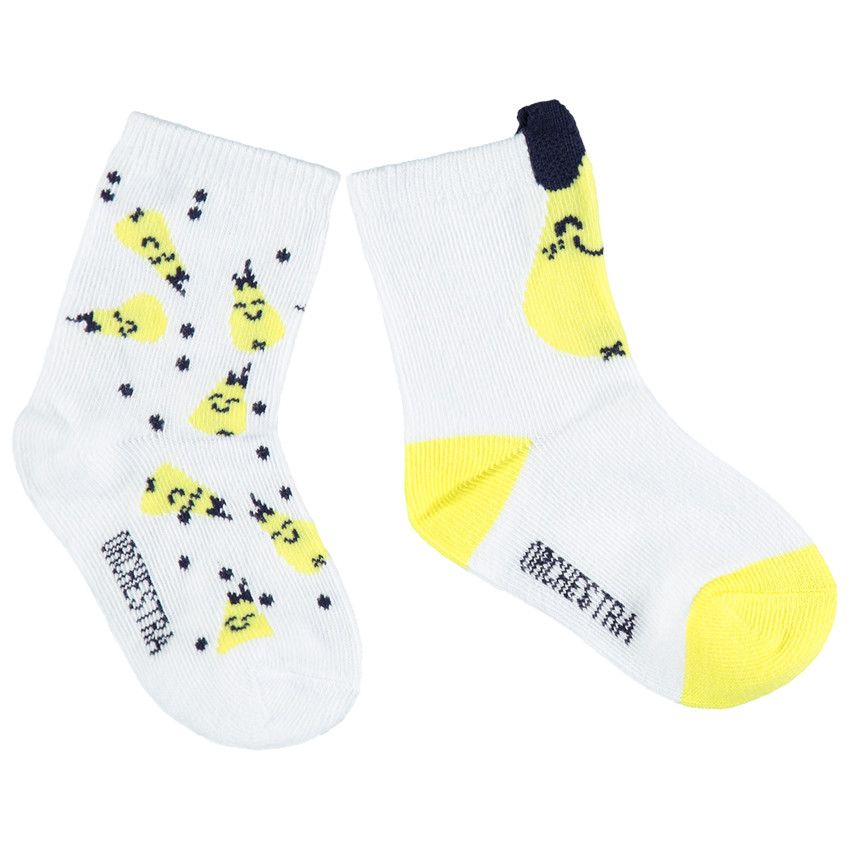 Lot de 2 paires de chaussettes à personnage en jacquard - Blanc
