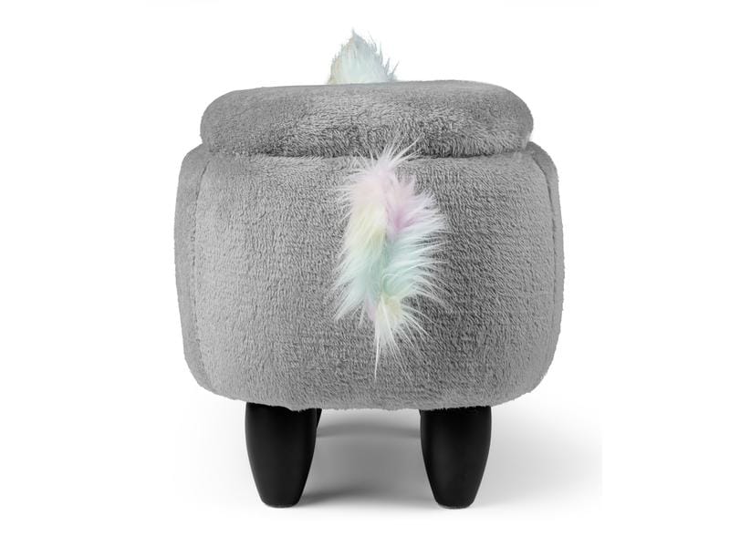 zoosy Kinderhocker Einhorn Enea Grau Hocker in Einhornform