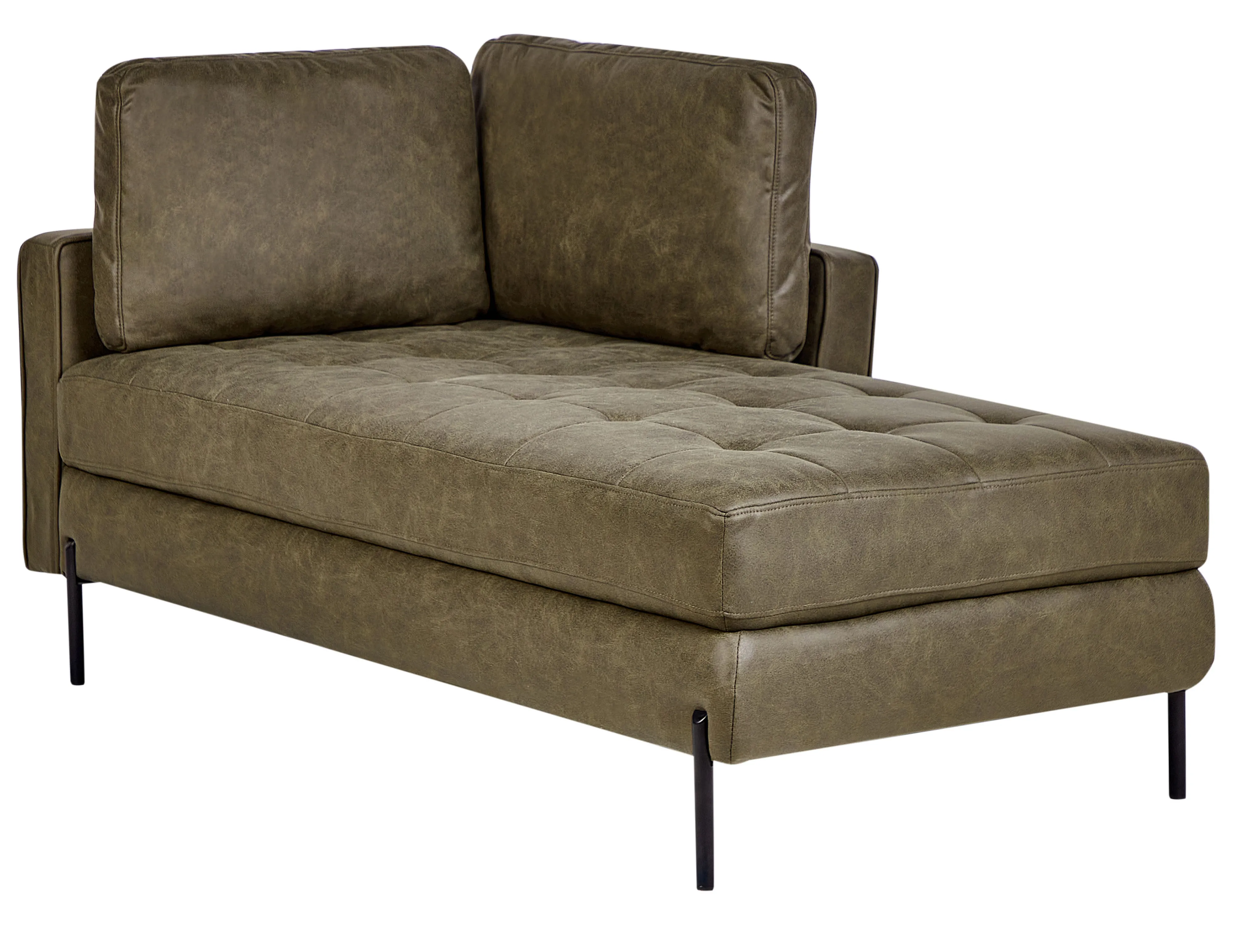 Linkszijdige chaise longue REBAIS Kunstleer Groen