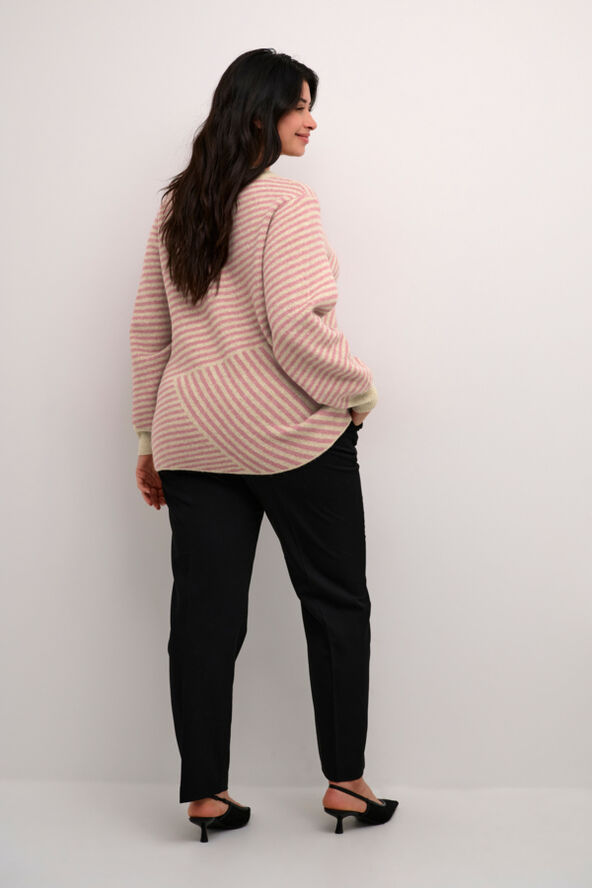 Kaffe Curve KCverina Knit Pullover Feather gray mel. / rosa