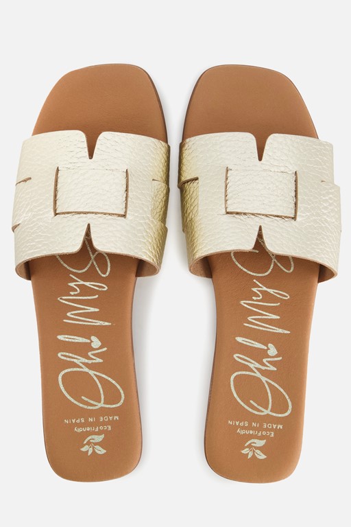 Oh My Sandals Amira Slippers goud Leer