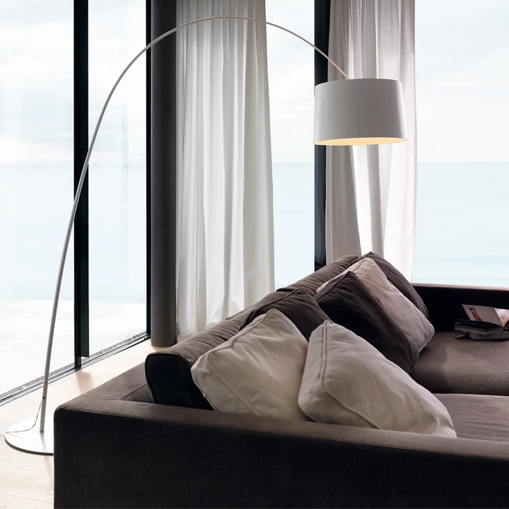 Foscarini - Twiggy Bogenleuchte, dimmbar, graubeige