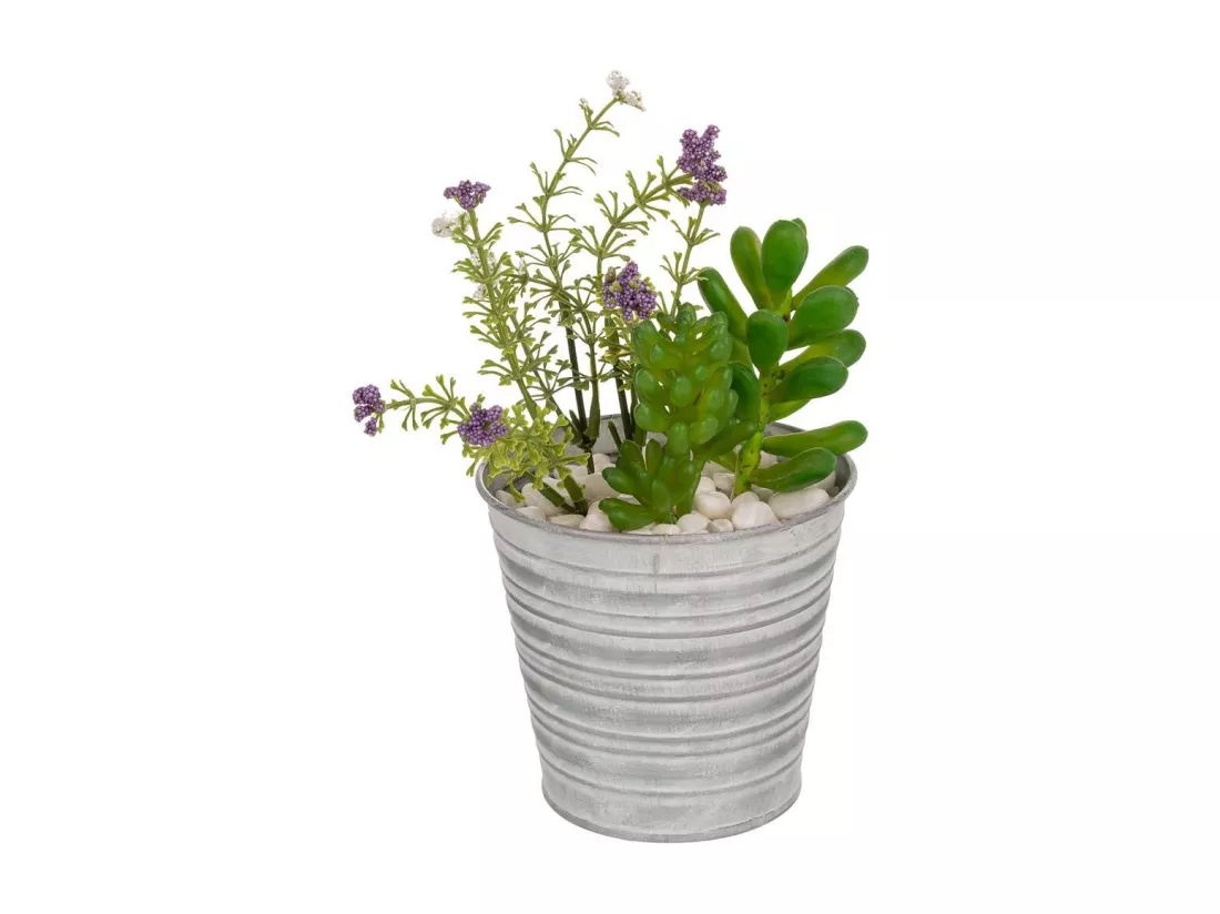 Pot avec plante artificielle 11x11x18h
