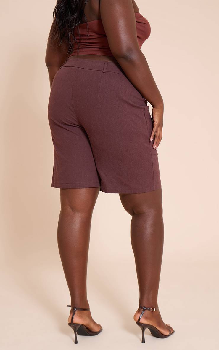 Deep Chocolate Jorts En Lin Premium Taille Haute Assortis Plus