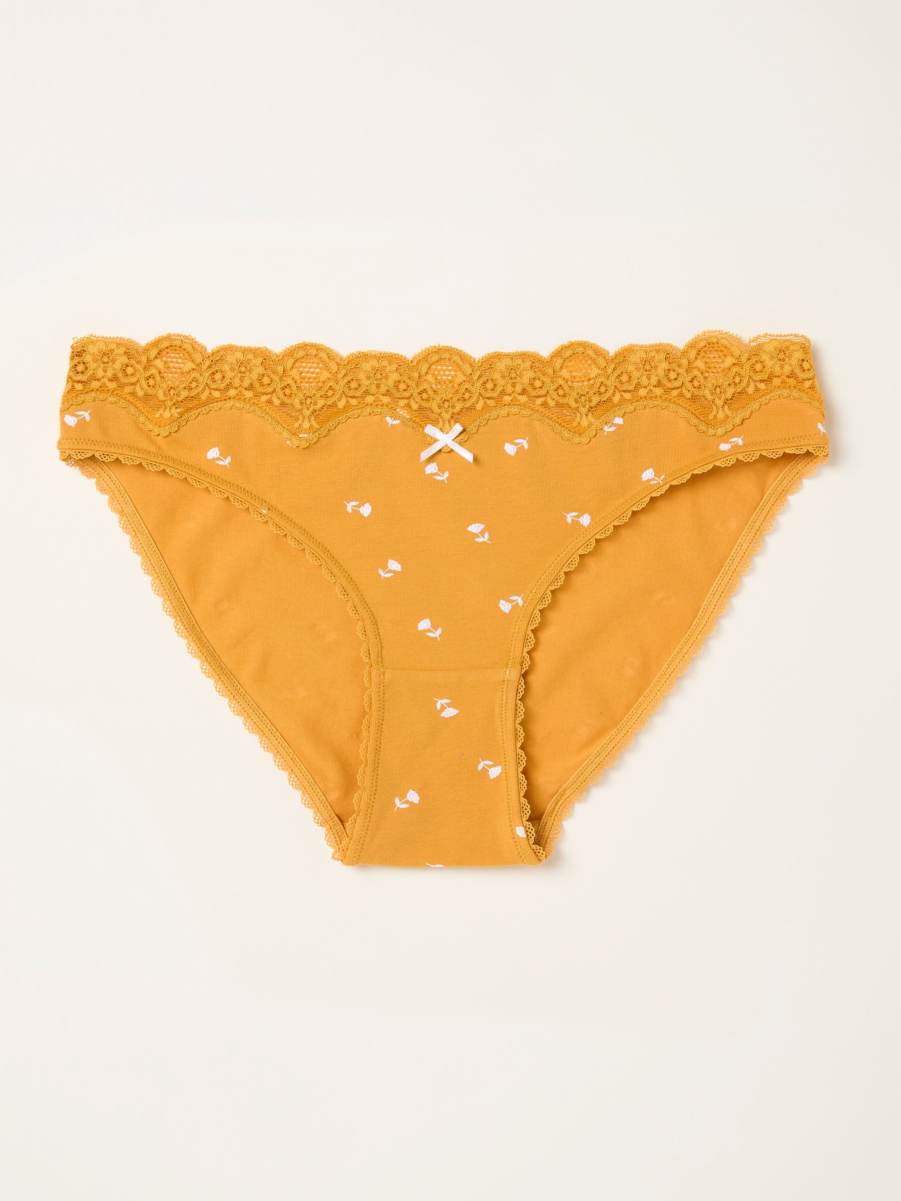 Mosterdgeel - FatFace Ditsy Floral High Leg Knickers