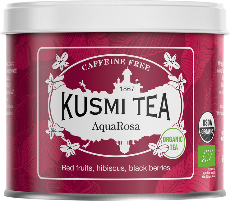 Kusmi Tea Organic AquaRosa 100g metal tin / 3.5oz. No_color