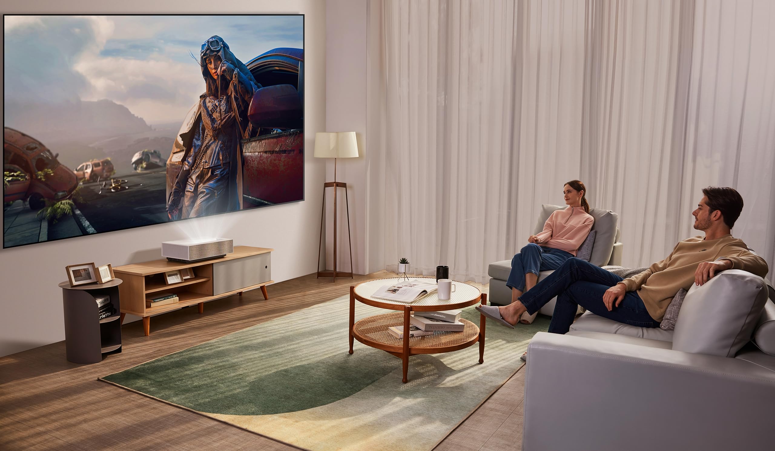 LG CineBeam Vidéoprojecteur Laser HU715QW Home Cinema 2500 Lumen, 4K UHD 2160p, Projection Entre 80