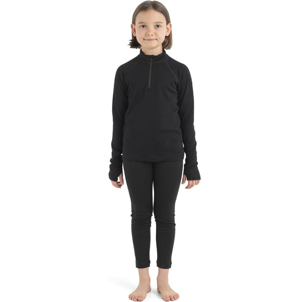 T-shirt thermique ICEBREAKER KIDS 260 TECH LS HALF ZIP BLACK