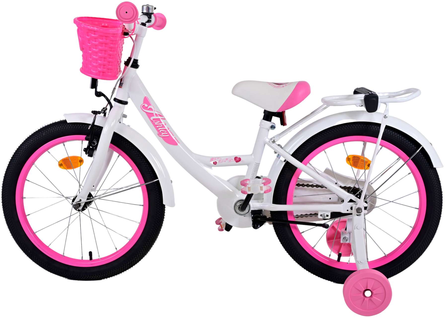 TPFSports Ashley Kinderfahrrad - Mädchen - 18 Zoll - Rücktritt + Handbremse - Rosa/Rot