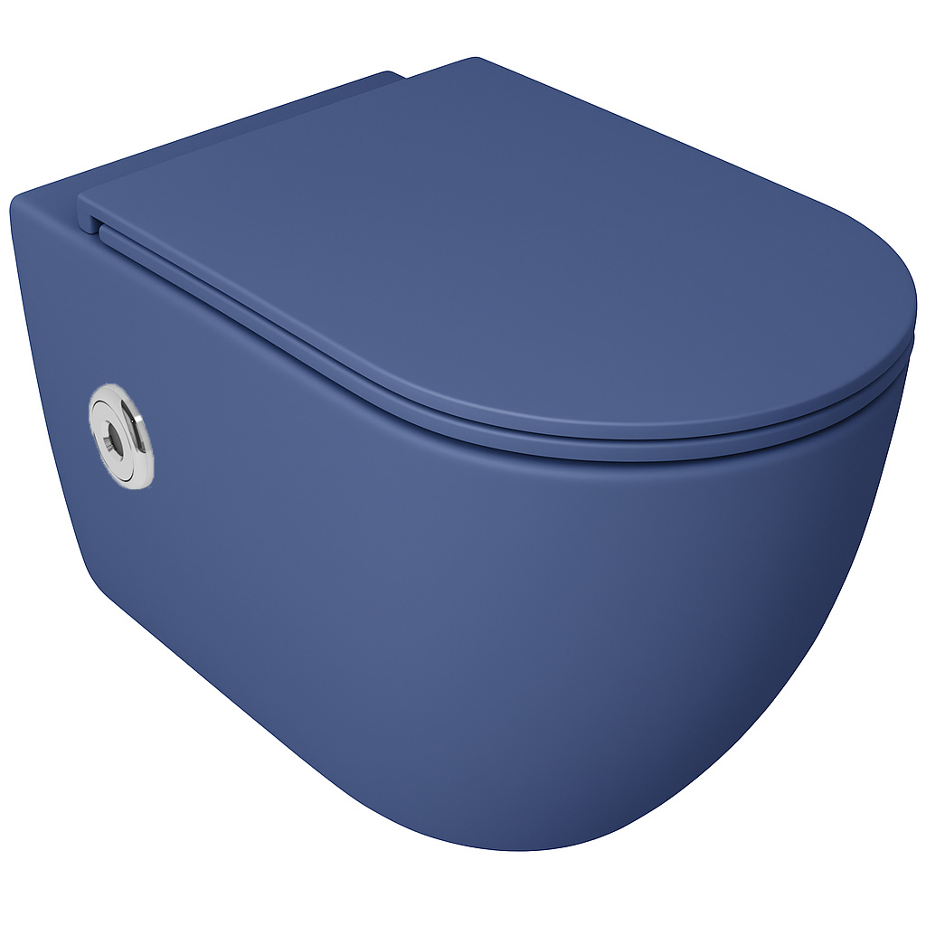Isvea Infinity toilet met bidet, sensor en softclose zitting blauw