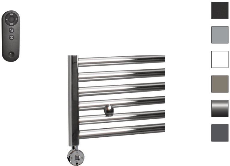 Sanicare - HVS - Elektrische Radiator - Chroom - 45x172 cm - Met Afstandsbediening en Thermostaat