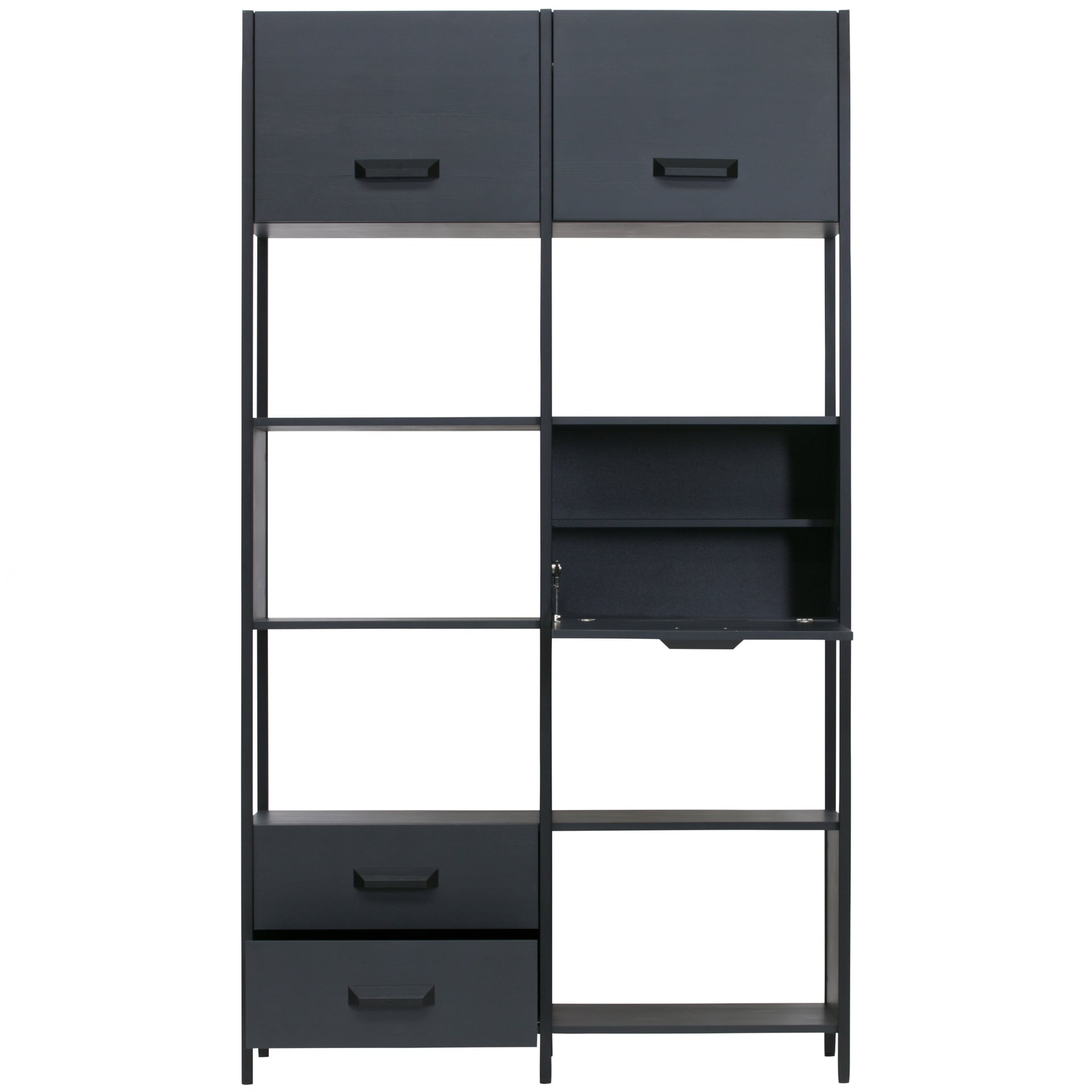 Regalschrank LEGACY 123 x 220 cm mattschwarz