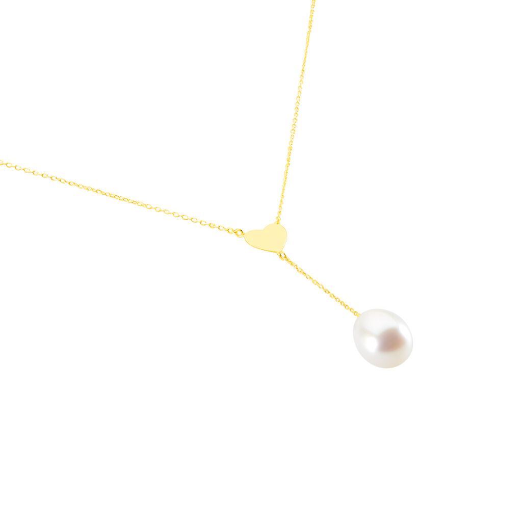 Collier Kandida Or Jaune Perle De Culture