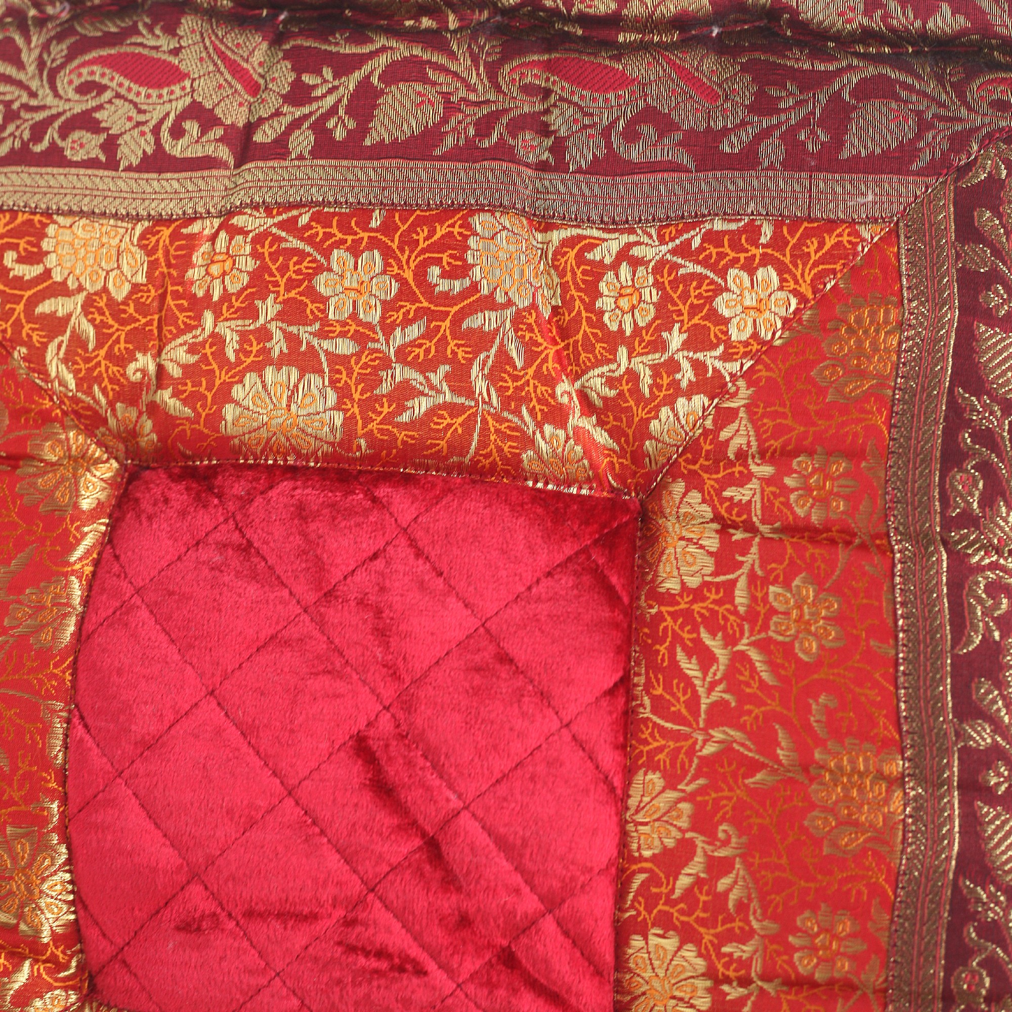 Sitzkissen, rot/orange/gold, L 40 cm, B 40 cm, H 10 cm von fischer's lagerhaus