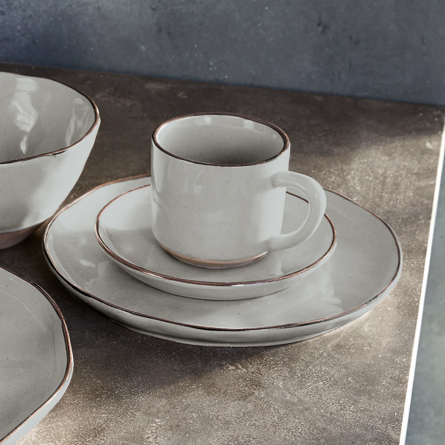 Dessertteller 6er Set Biarré grau