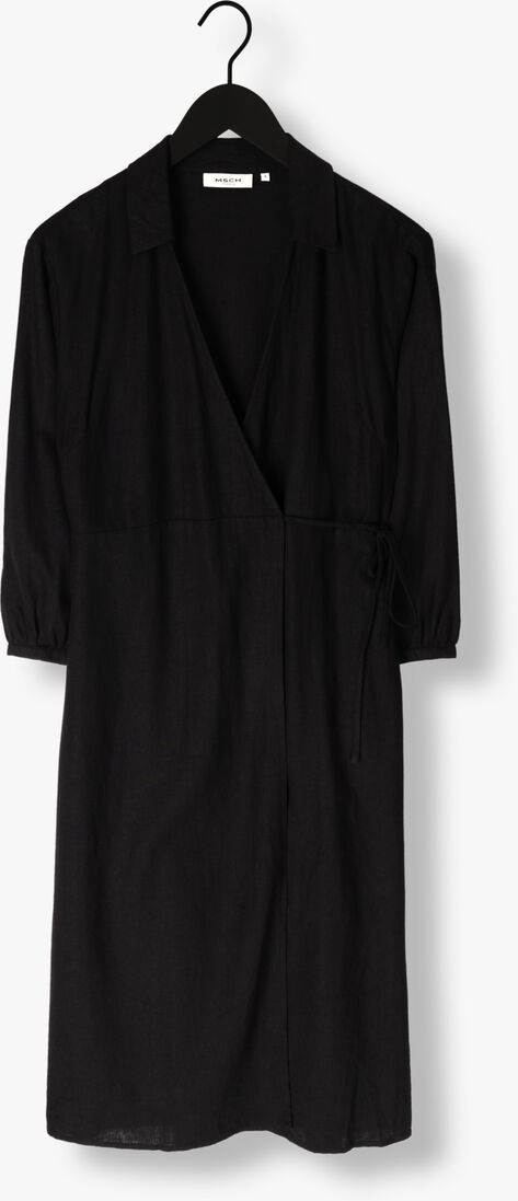 MSCH COPENHAGEN zwarte msch copenhagen midi jurk mschjovene ginia 3/4 wrap dress
