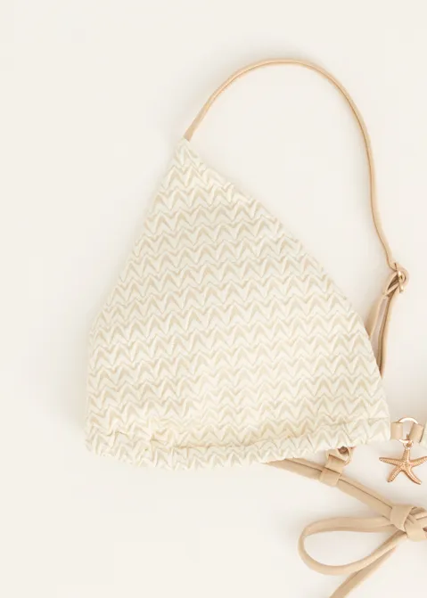Triangel bikini top met lurex off-white (ECRU)