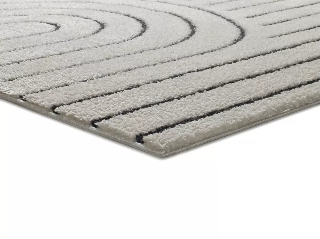 Tapis intérieur - géométrique - blanc - 120 x 170 cm - BLANCHE
