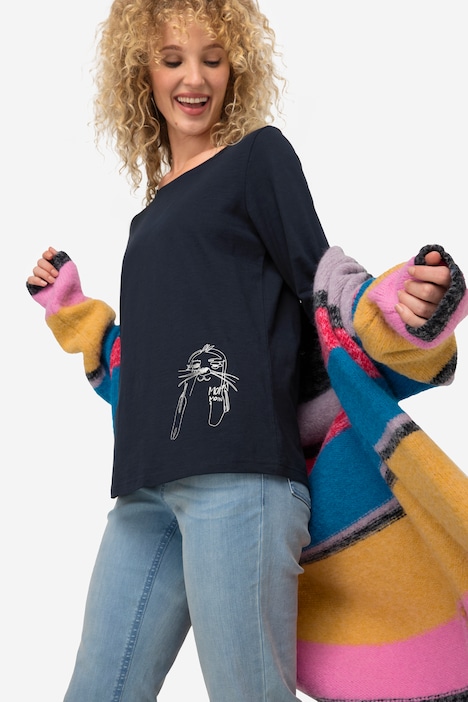 T-Shirt, Rundhals, 3/4-Ärmel, OEKO-TEX