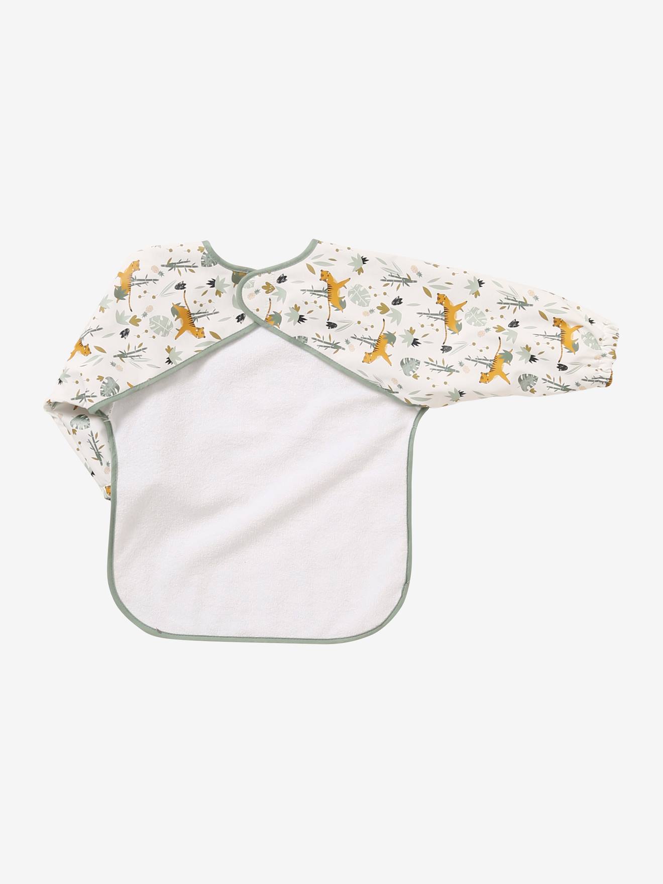 Babador de manga comprida estampado branco claro VERTBAUDET