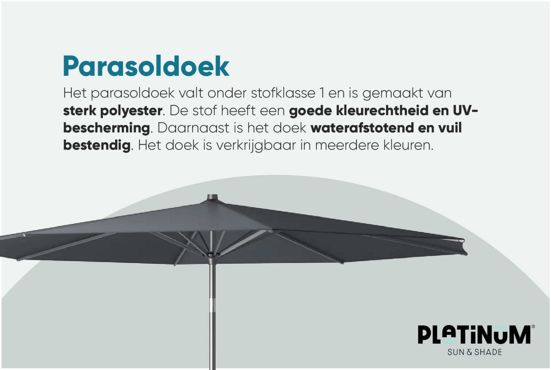 Platinum Riva stokparasol 3 m. rond - Teak Taupe