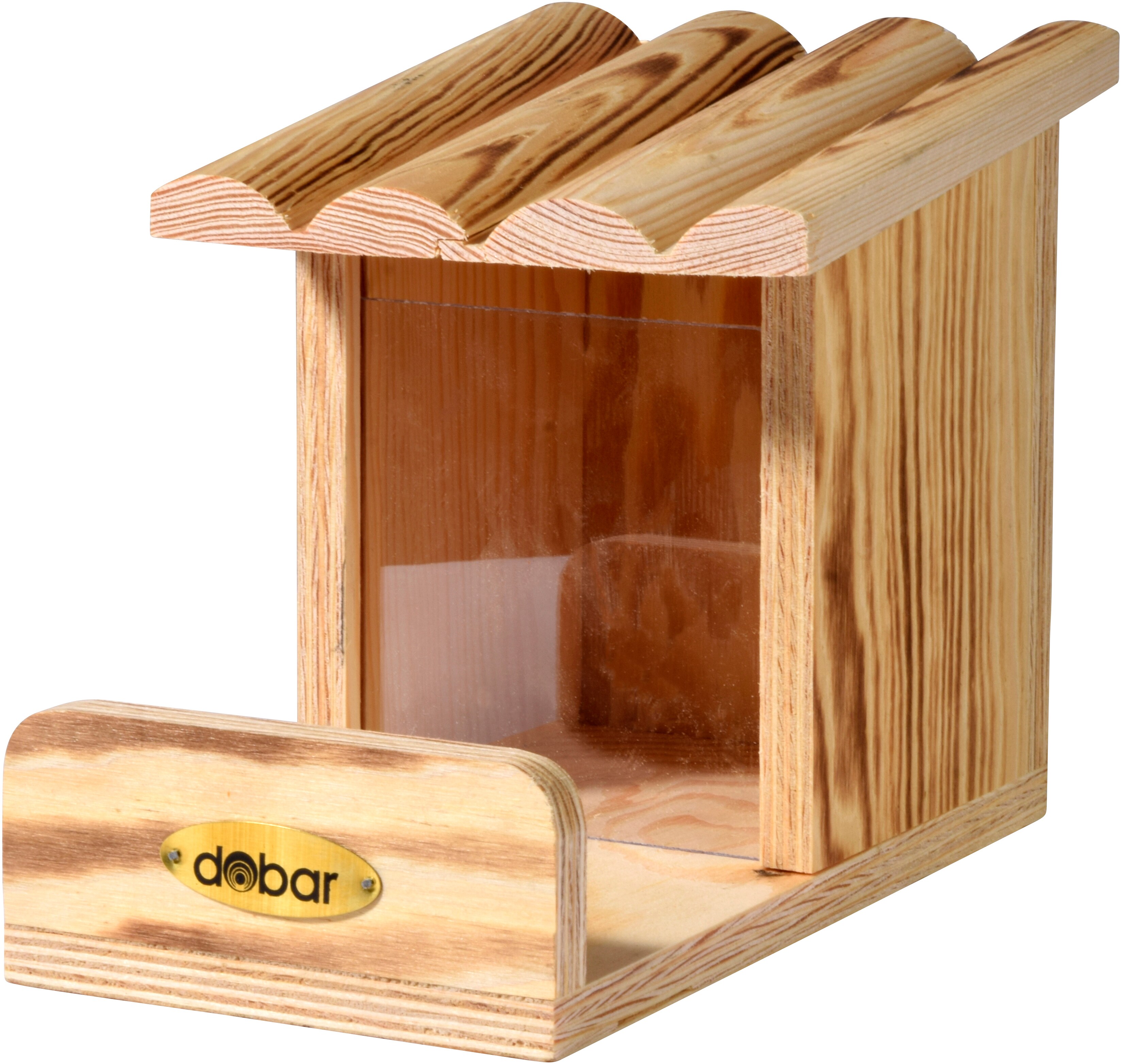 Eichhörnchen-Futterstation mit Futtersilo, Futterstelle aus Holz