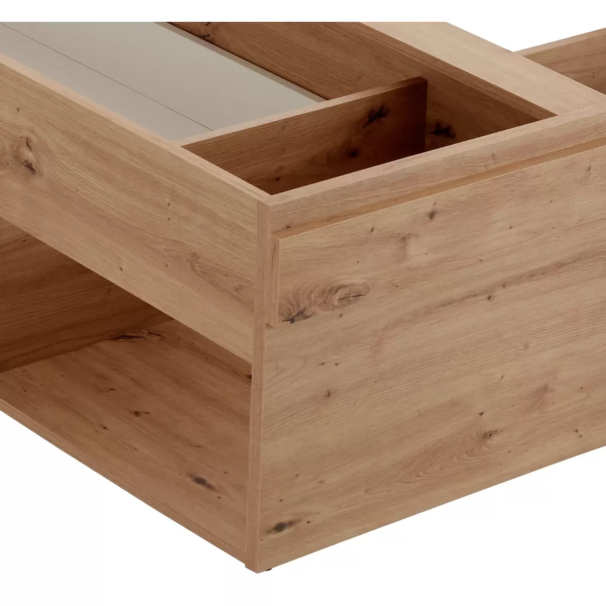 Bett Box 120x200 weiss,Eiche