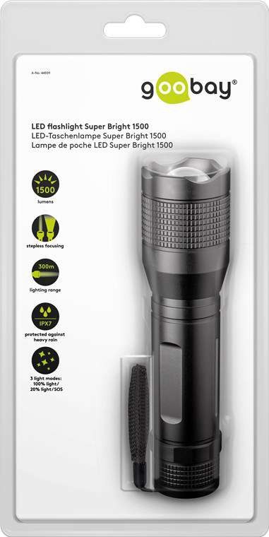Goobay LED-Taschenlampe Super Bright 1500