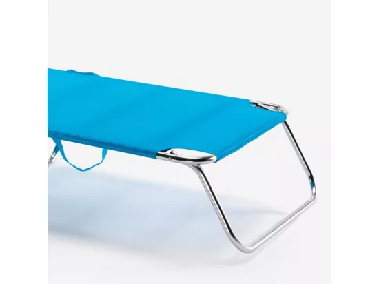 4 chaises longues pliantes en aluminium pour plage et jardin Koh Samui