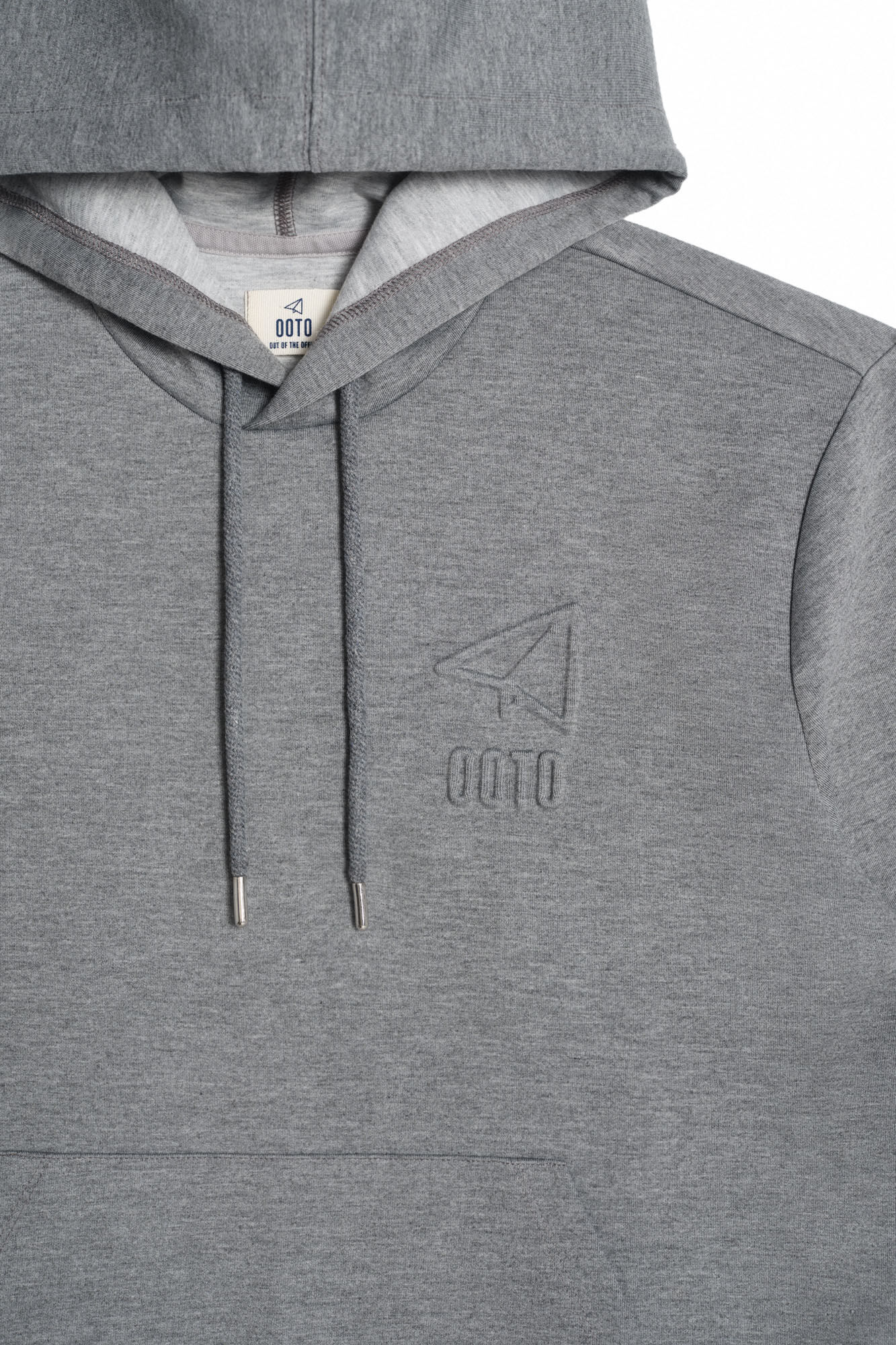 Moletom com capuz e logo OOTO grande - Cinza