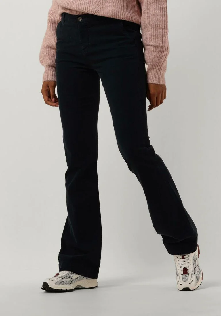 BY-BAR donkerblauwe by-bar flared broek leila velvet pant