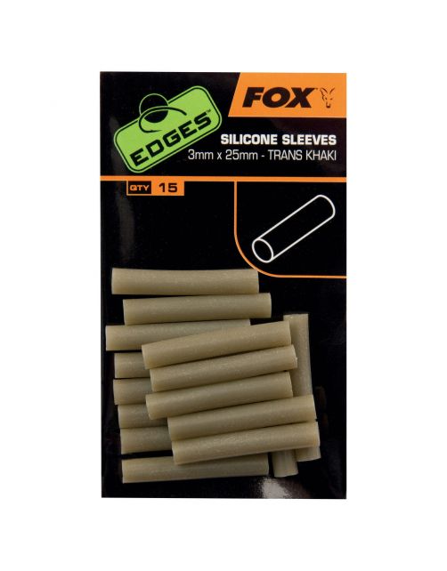 Fox Edges Silicone Sleeves 3mm X 25mm X 15pcs Trans Khaki - Systeem componenten - 3x25 mm 15 stuks