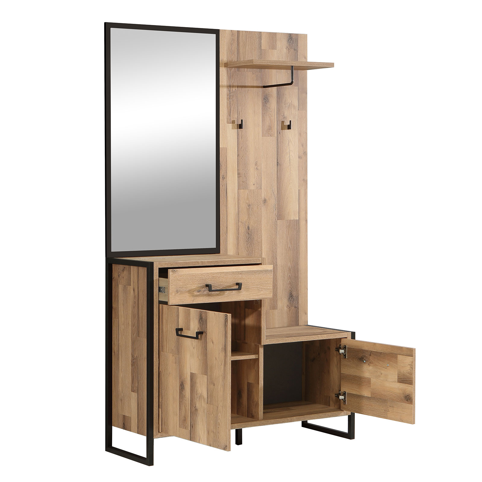 Garderoben-Set - Stabeiche - 114 cm breit