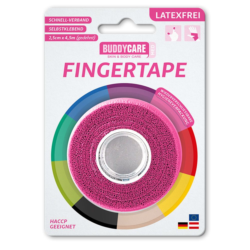 BUDDYCARE® MED Fingertape PINK 2,5cmx4,5m Latexfrei