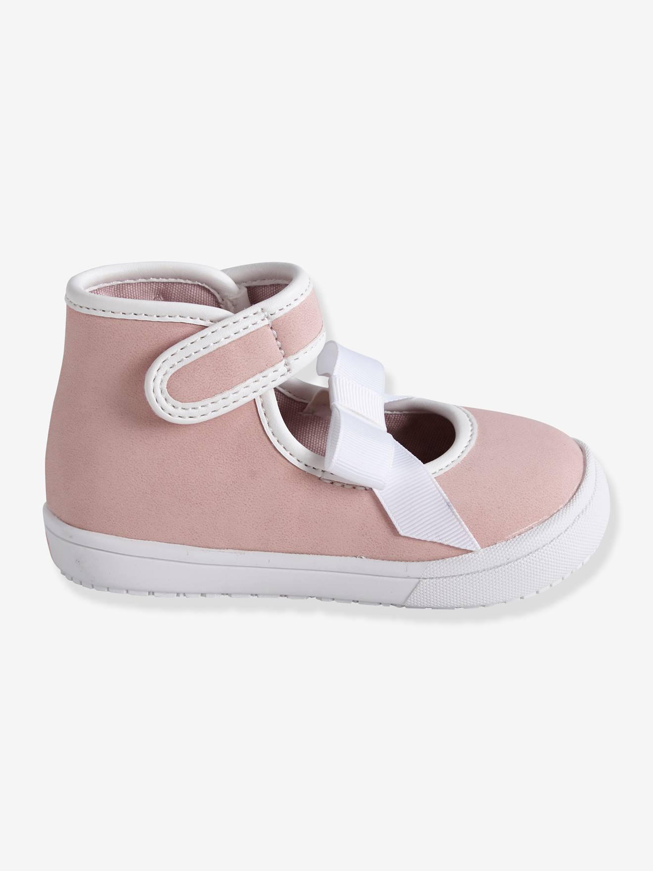 Tênis rosa claro liso e elegante para bebê menina