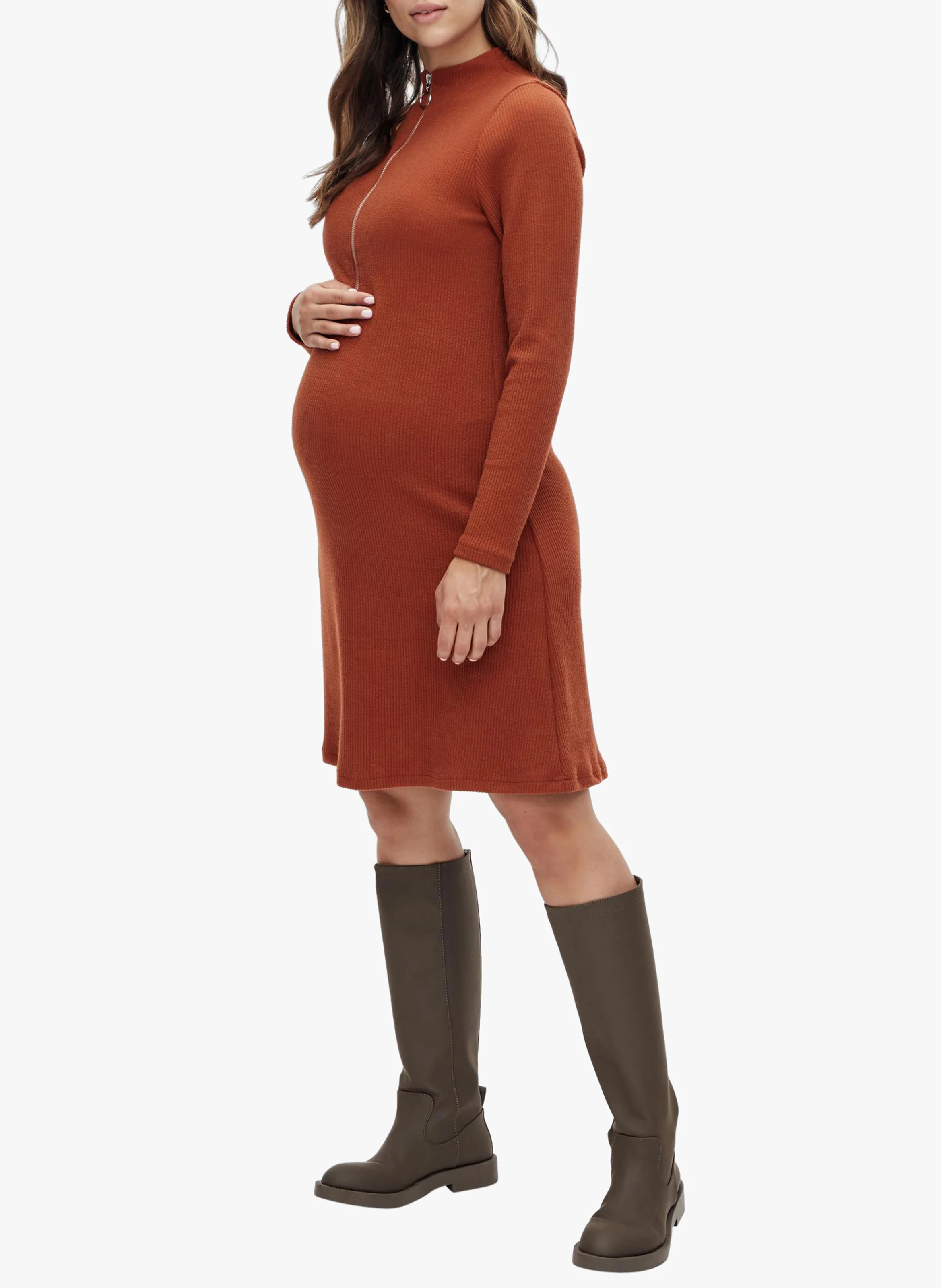 Robe de grossesse courte 2 en 1 | Marron