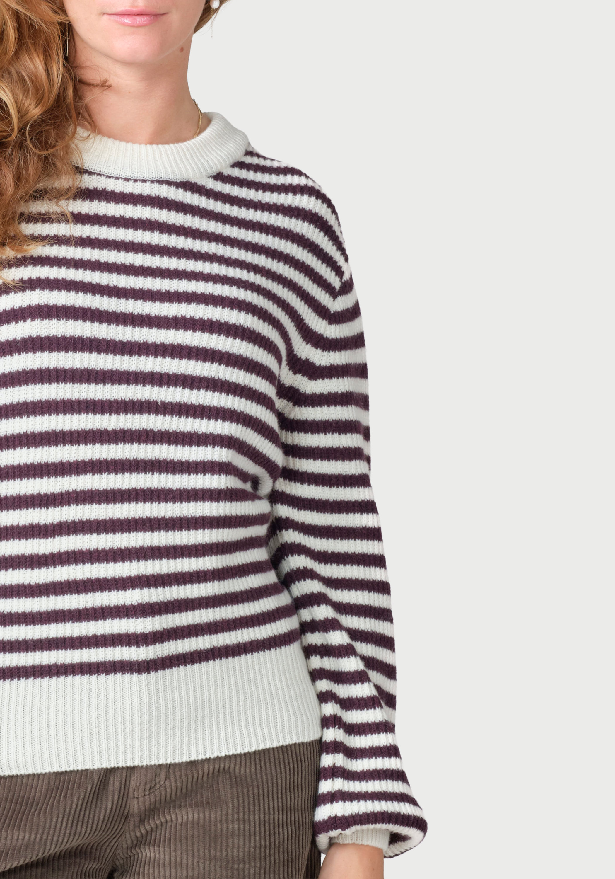Klitmøller Collective Strickpullover Gunilla Burgundy/Cream