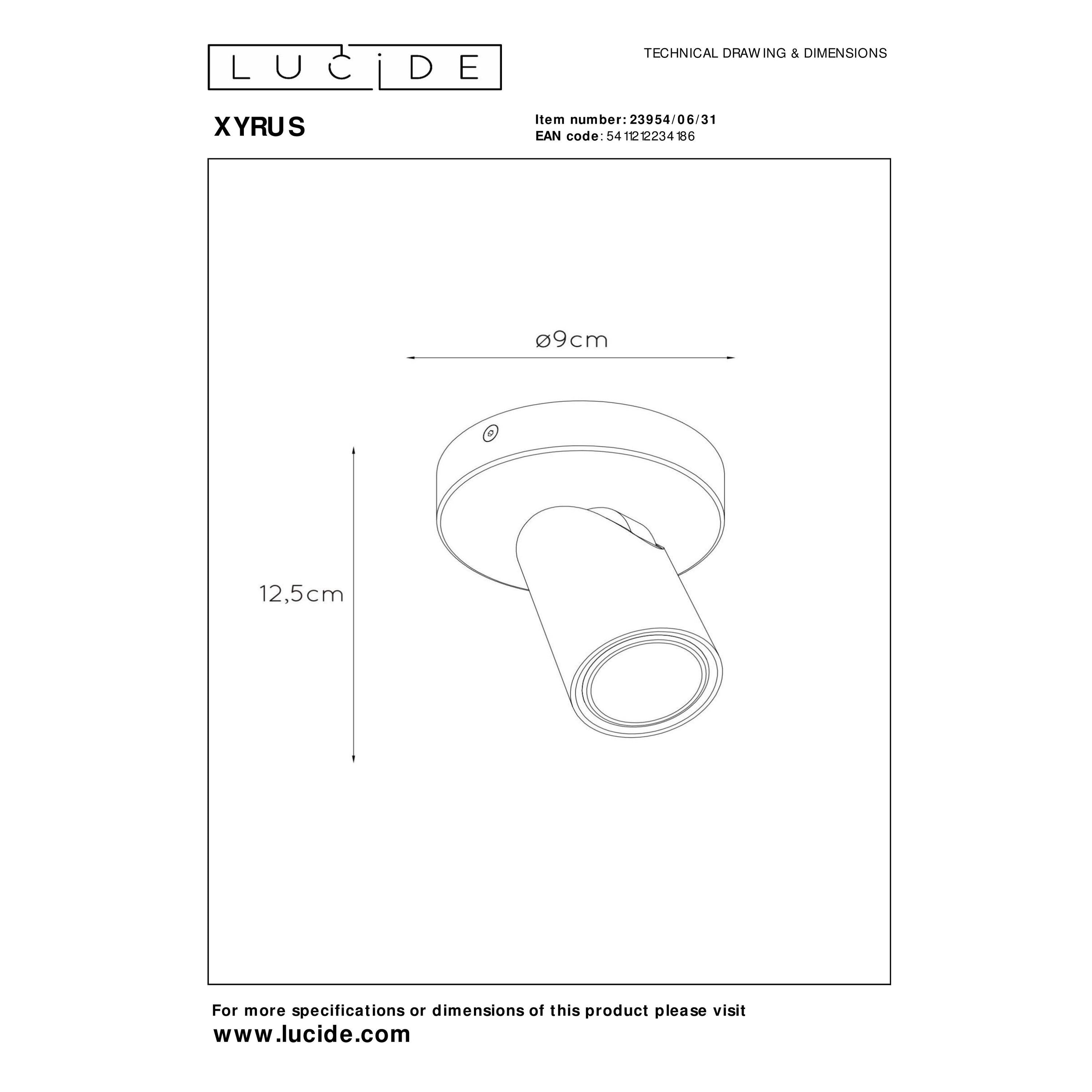 Lucide XYRUS Plafondspot - Wit
