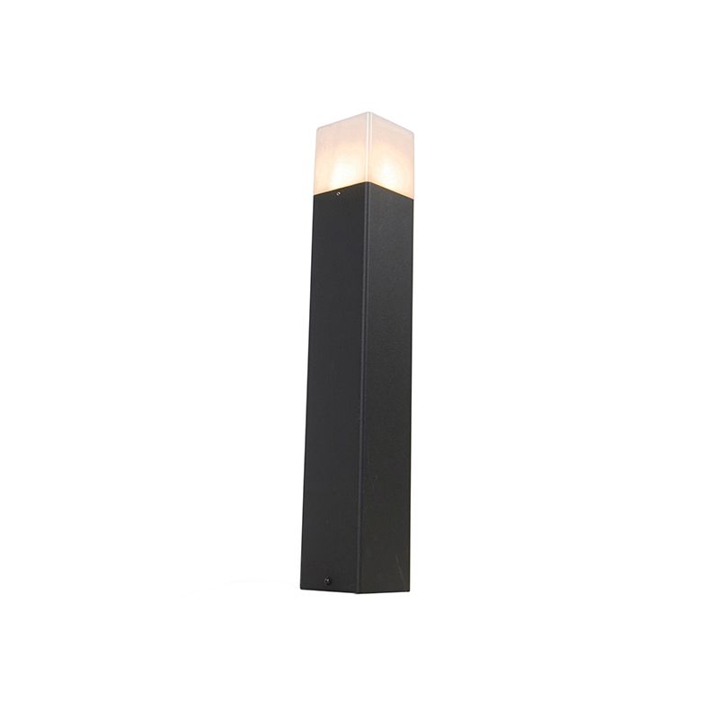 Buiten paaltje zwart opaal glas 50 cm grondpin en kabelmof - Denmark