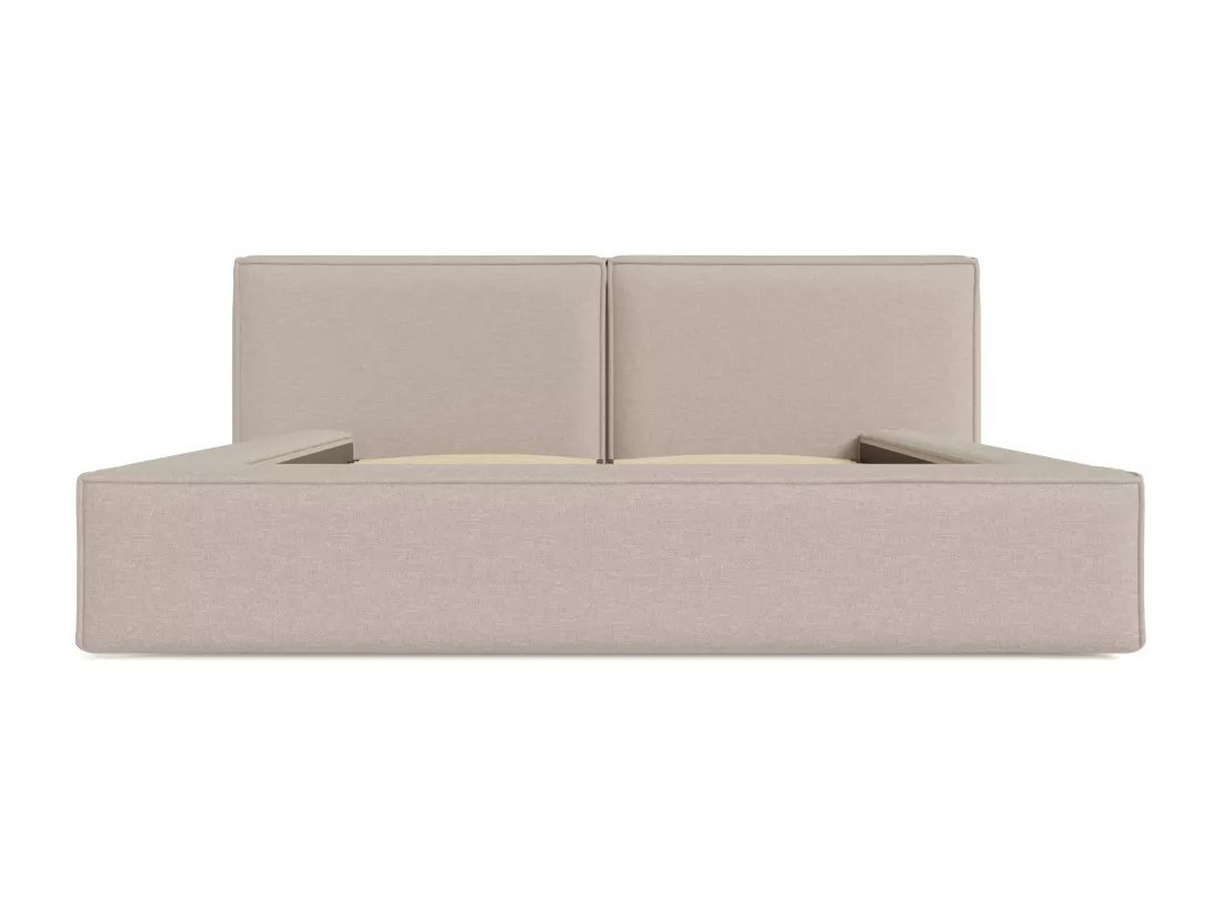 Lit coffre 140 x 190 cm - Tissu - Beige - TIMANO de Pascal Morabito