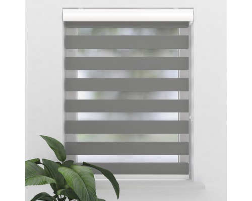 Soluna dubbel rolgordijn D-R4 met cassette grijs 40x175 cm