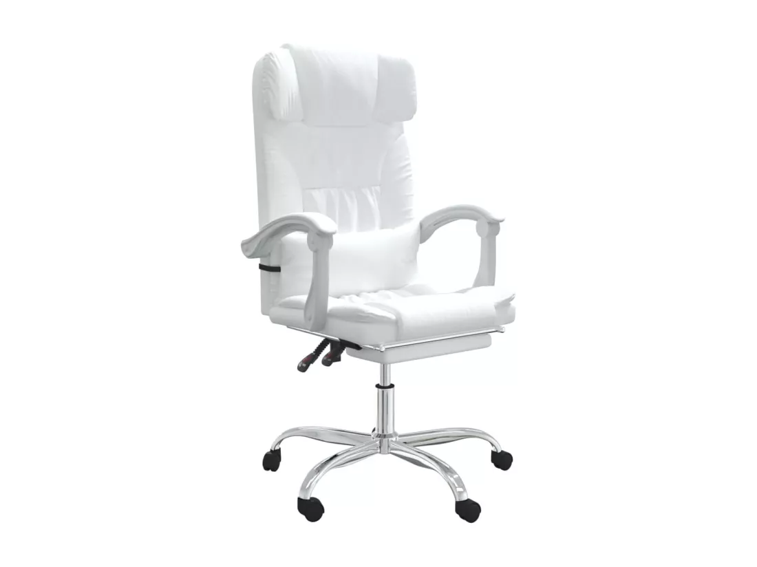 Fauteuil de massage inclinable de bureau Blanc Similicuir