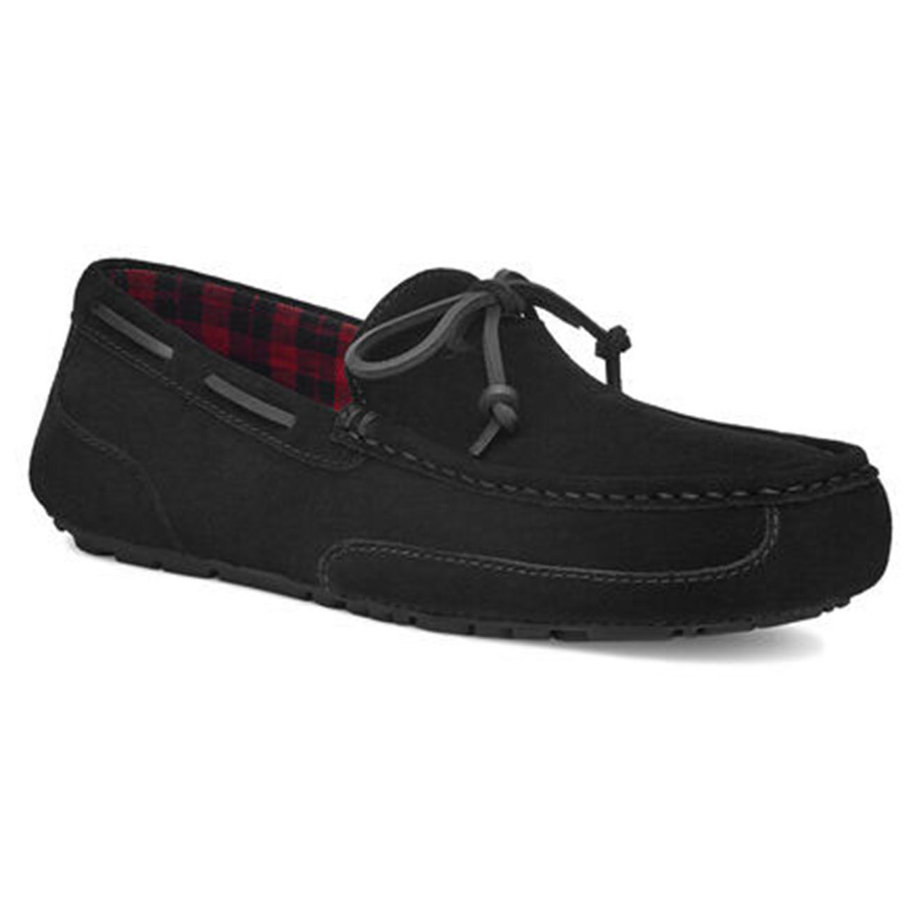 Ugg Mocasins chester en Velours de Cuir Chester Plaid noirs