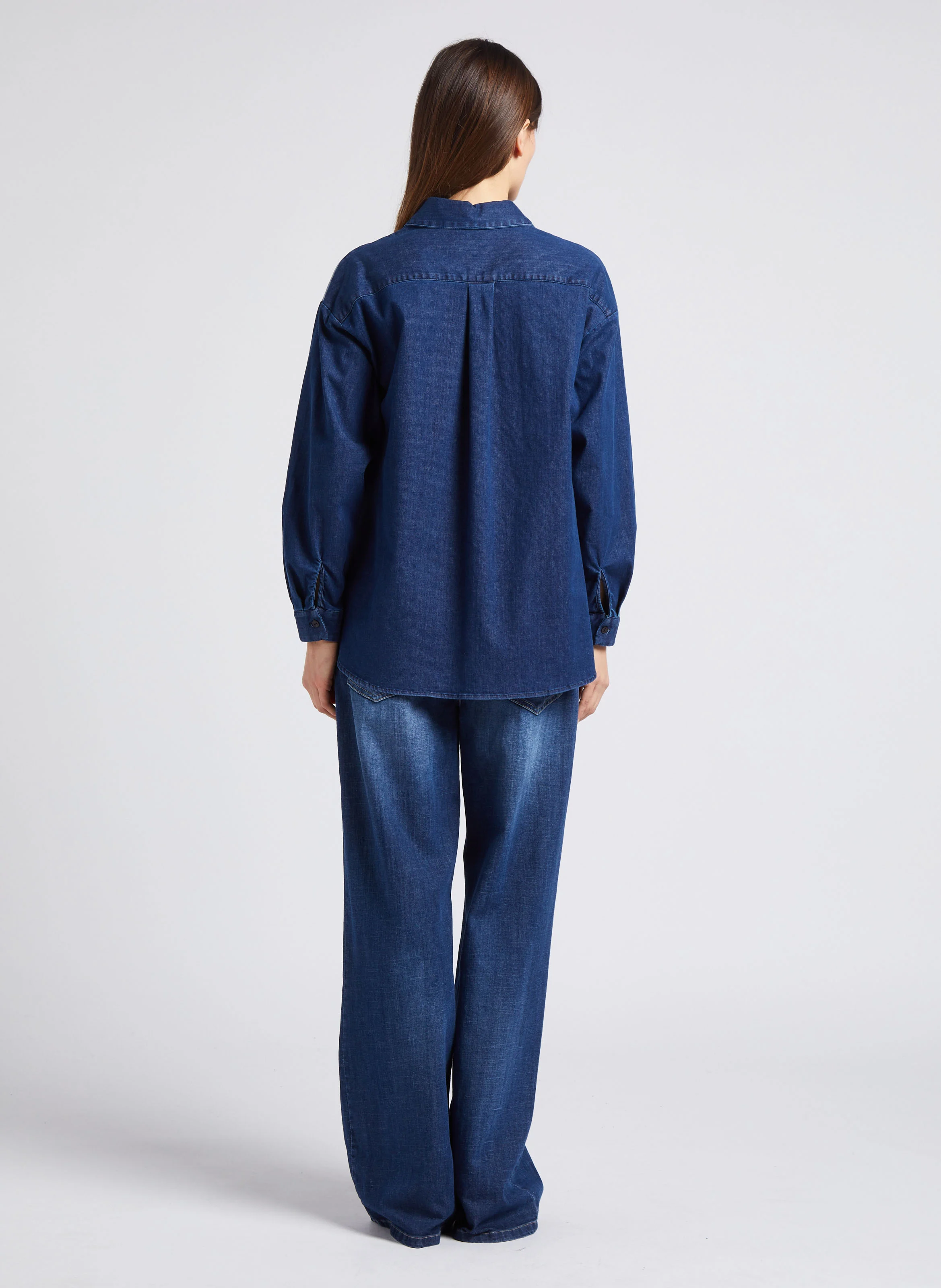 Jean patte d'eph en coton mélangé | Bleu