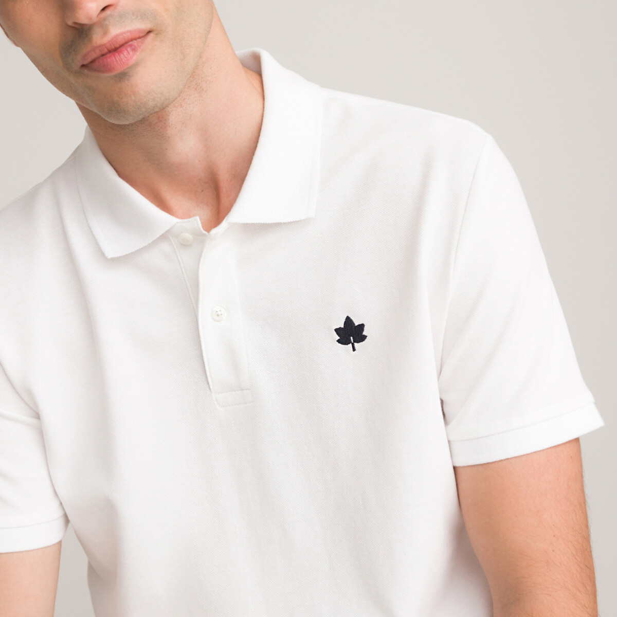COLEÇÕES LA REDOUTE<br>Camisa polo de manga curta, bordada, Signature