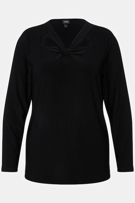 Shirt, Cut-Out, Classic, V-Ausschnitt, Langarm