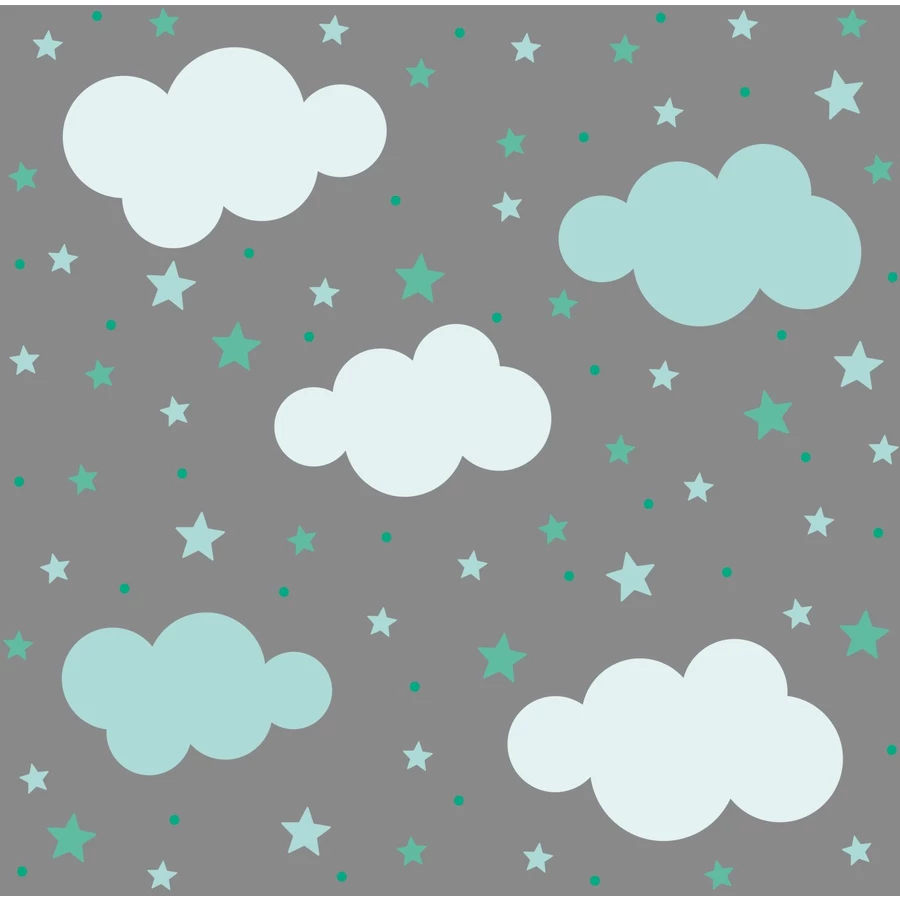 Nikima Wandtattoo 142 Wolken, Sterne und Punkte Set mint - 87 Stück in 6 vers. Größen mint